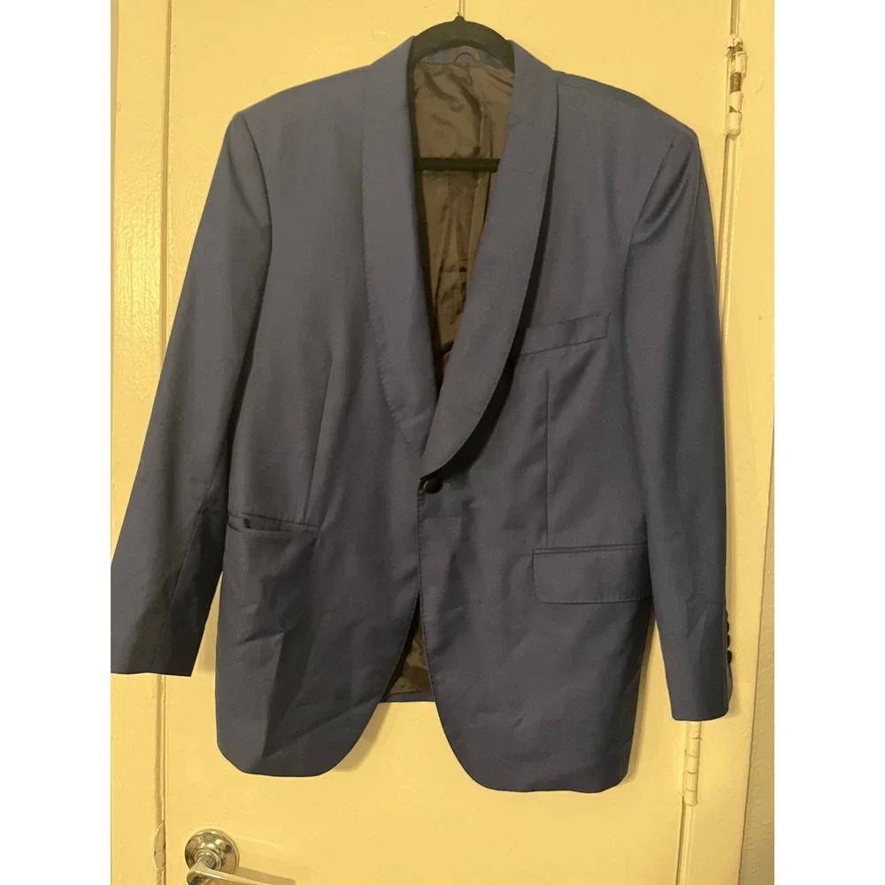 House of Donaldson Mens Blue Tuxedo Blazer Shawl Lapel Formal Jacket